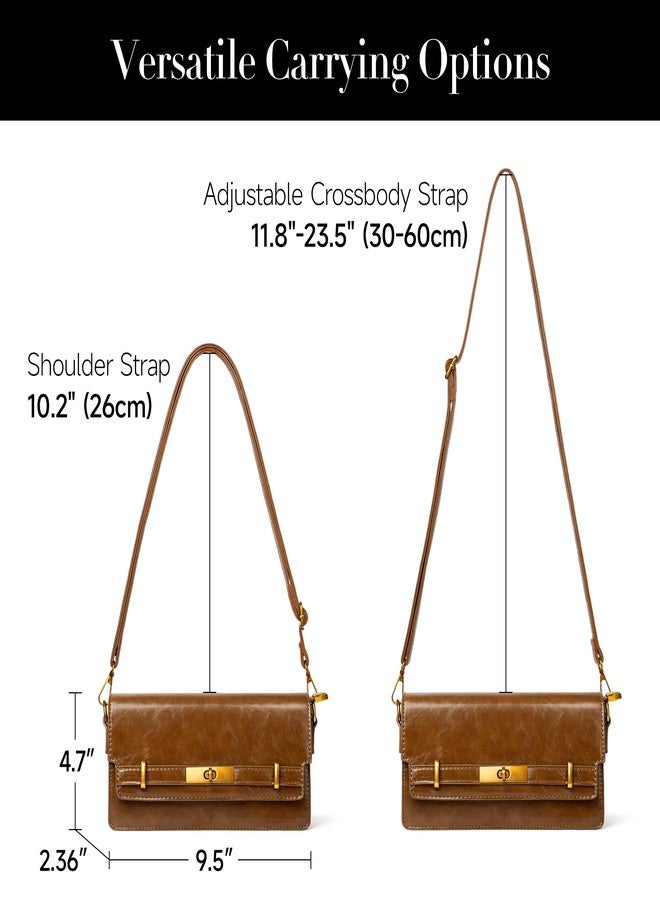 Joryin Shoulder Bag Flap Crossbody Bag for Women Small Purses Clutch Brown Handbag Underarm Bag Tote Bag - Image 4
