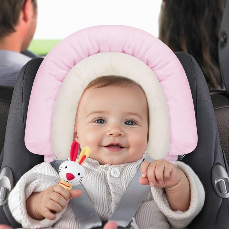 COOLBEBE كول بيبي جديد دعامات جسم الطفل ثنائية الاستخدام لحديثي الولادة - وسائد عربة أطفال إضافية ناعمة، حشوة مقعد السيارة، فصول، وردي - Image 2