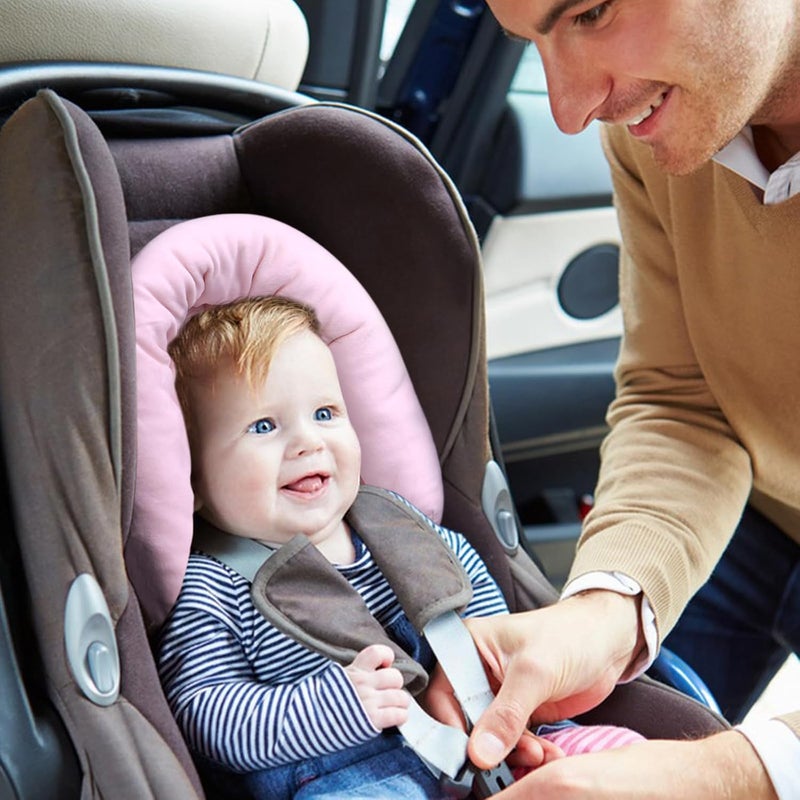 COOLBEBE كول بيبي جديد دعامات جسم الطفل ثنائية الاستخدام لحديثي الولادة - وسائد عربة أطفال إضافية ناعمة، حشوة مقعد السيارة، فصول، وردي - Image 3