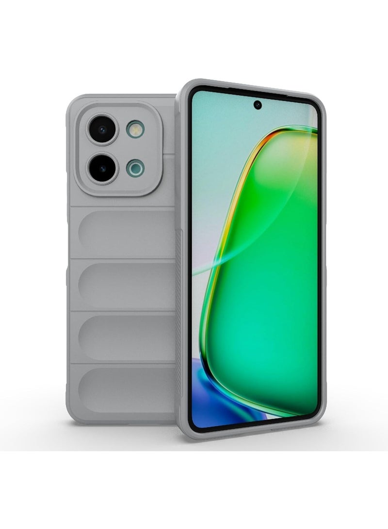 Premium Protection Back Silicone Case Compatible with Vivo y28 4G Magic Shield Shockproof Case with Camera Protection (Grey) - Image 1