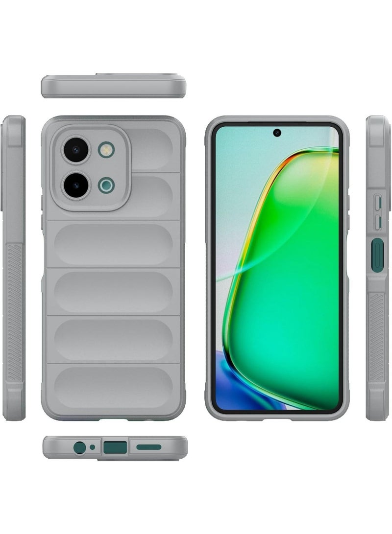 Premium Protection Back Silicone Case Compatible with Vivo y28 4G Magic Shield Shockproof Case with Camera Protection (Grey) - Image 3