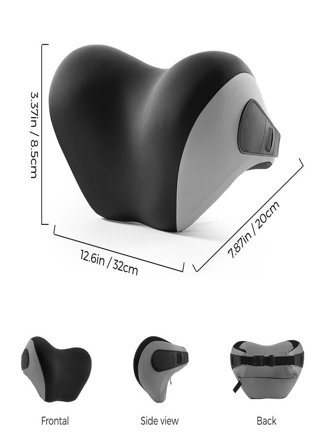 BEBAS Memory Foam Car Neck Pillow Black - Ergonomic Neck Support for Long Drive, Comfortable & Washable Cover, Pain Relief for Travel and Commuting (1-Pack) - Image 2