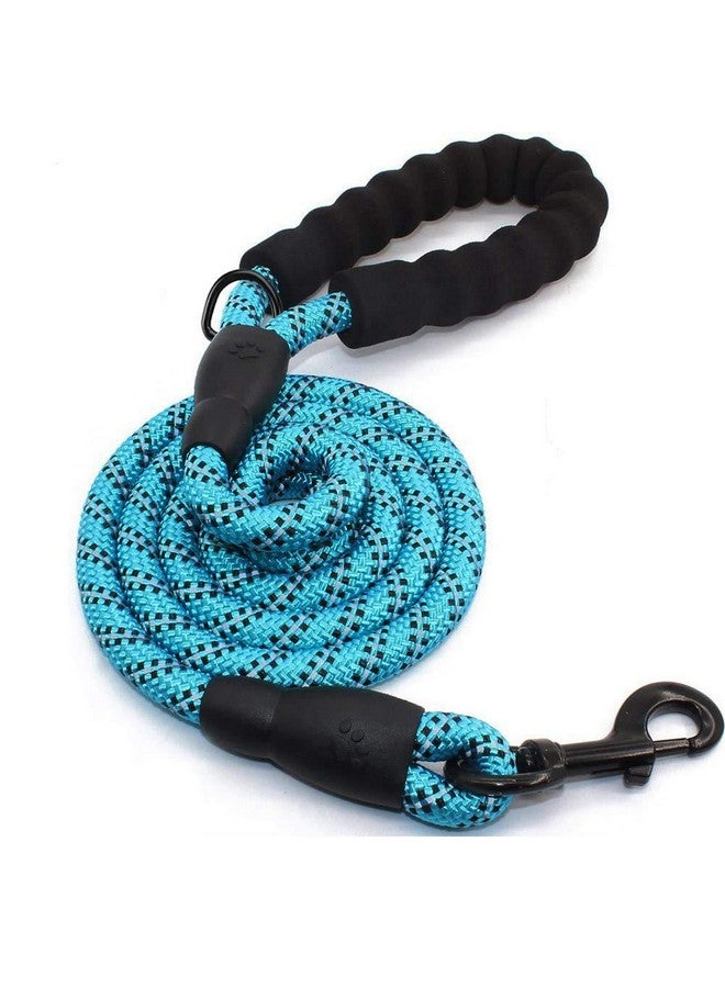 بت مقود للكلاب الصغيرة بطول 4 أقدام من حبل نايلون لتدريب الحيوانات الأليفة على المشي للحيوانات الأليفة الصغيرة الحجم بمقبض عاكس ومضاد للانزلاق ومبطن للكلاب والقطط - أزرق - Image 1