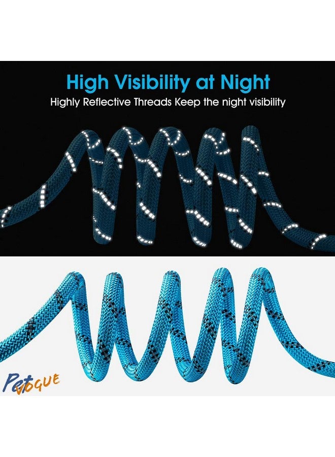بت مقود للكلاب الصغيرة بطول 4 أقدام من حبل نايلون لتدريب الحيوانات الأليفة على المشي للحيوانات الأليفة الصغيرة الحجم بمقبض عاكس ومضاد للانزلاق ومبطن للكلاب والقطط - أزرق - Image 5
