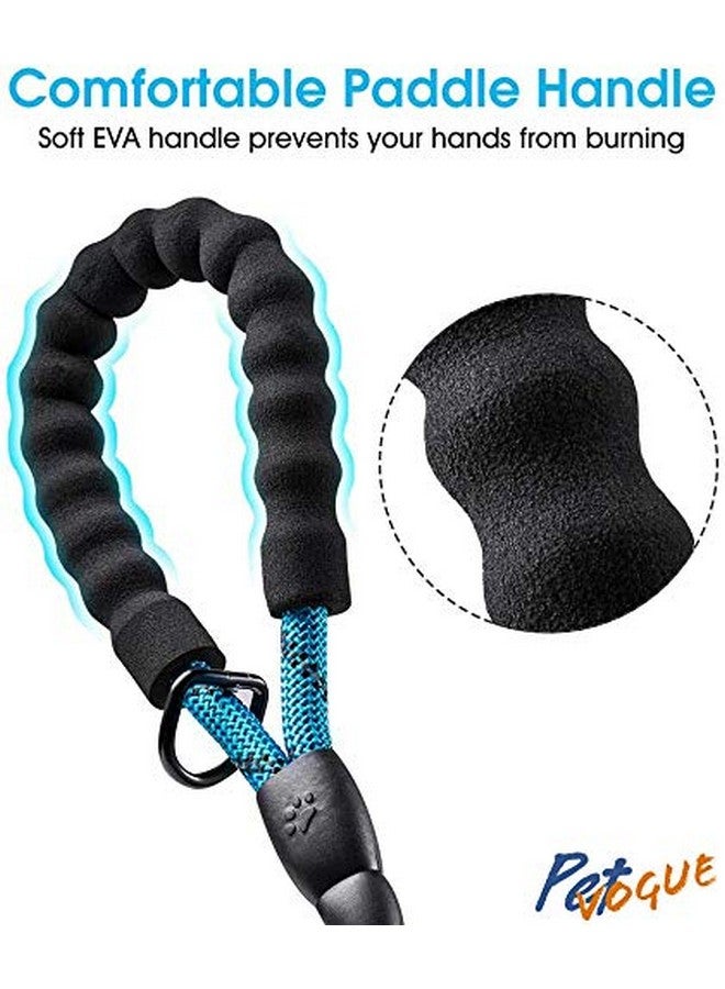 بت مقود للكلاب الصغيرة بطول 4 أقدام من حبل نايلون لتدريب الحيوانات الأليفة على المشي للحيوانات الأليفة الصغيرة الحجم بمقبض عاكس ومضاد للانزلاق ومبطن للكلاب والقطط - أزرق - Image 2