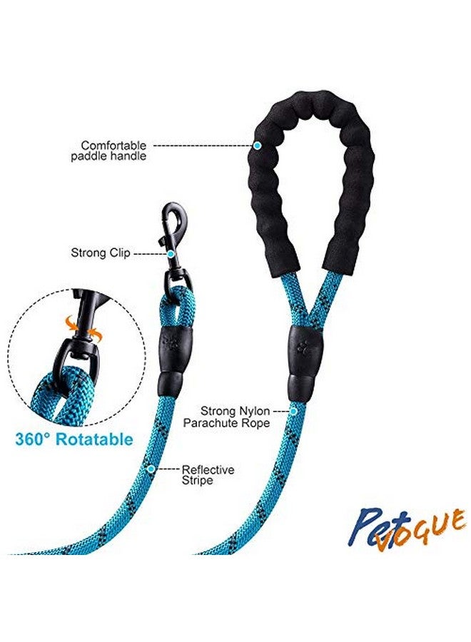 بت مقود للكلاب الصغيرة بطول 4 أقدام من حبل نايلون لتدريب الحيوانات الأليفة على المشي للحيوانات الأليفة الصغيرة الحجم بمقبض عاكس ومضاد للانزلاق ومبطن للكلاب والقطط - أزرق - Image 4