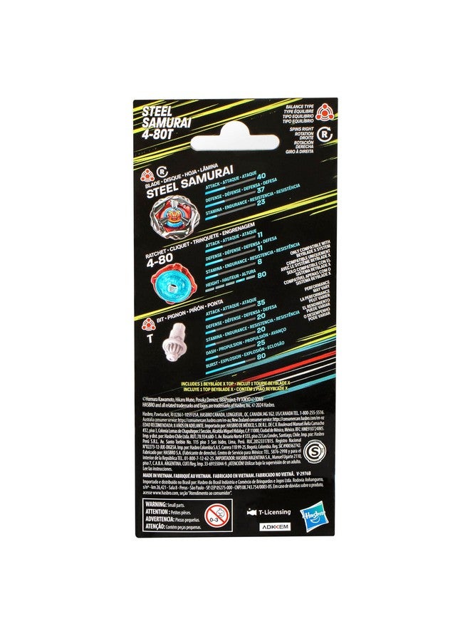 BeyBlade باي بليد إكس ستيلي ساموراي 4-80T مجموعة حزمة مع طوب دوار من النوع المتوازن؛ ألعاب طوب القتال للأولاد والبنات من عمر 8 سنوات - Image 4