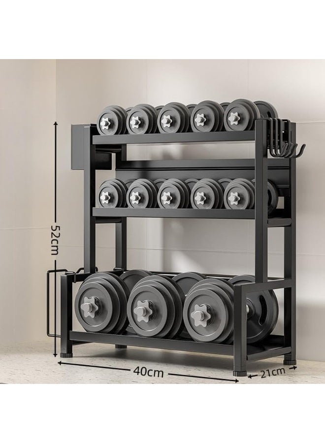 BLOOMING TIME 3-Tier Carbon Steel Kitchen Organizer - Black Painted Countertop Storage Rack for Spices, Knives, and Utensils, Standing Shelf - Image 2