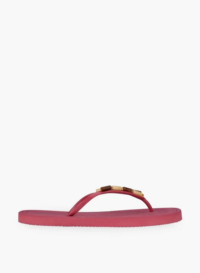 Celeste Women Bead Embellished Flip Flops