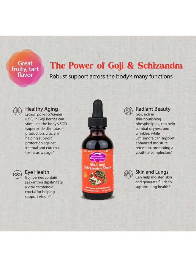 Dragon Herbs Goji & Schizandra | All Natural Tincture to Support Beauty, Skin, Healthy Aging, Eyes, Lungs | All Natural Ingredients, Non-GMO (2 fl. oz., 60 ml) - Image 2