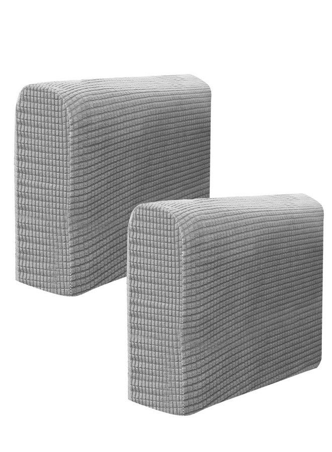 Sewroro 2pcs Sofa Armrest Covers, Stretch Chair Arm Protectors Washable Universal Armchair Slipcover Arm Cover for Home Office (Light Grey) - Image 1