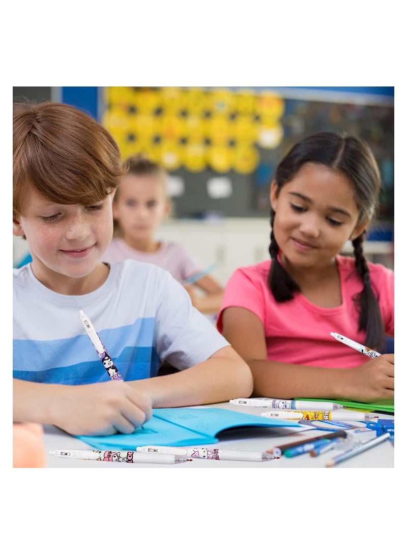 KASTWAVE Anime Cartoon Sanrio Gel Ink Pens Set, Kawaii Cute Neutral Black Ink 0.5mm Press Retractable Pen for Office School Supplies, 24 Pcs - Image 2