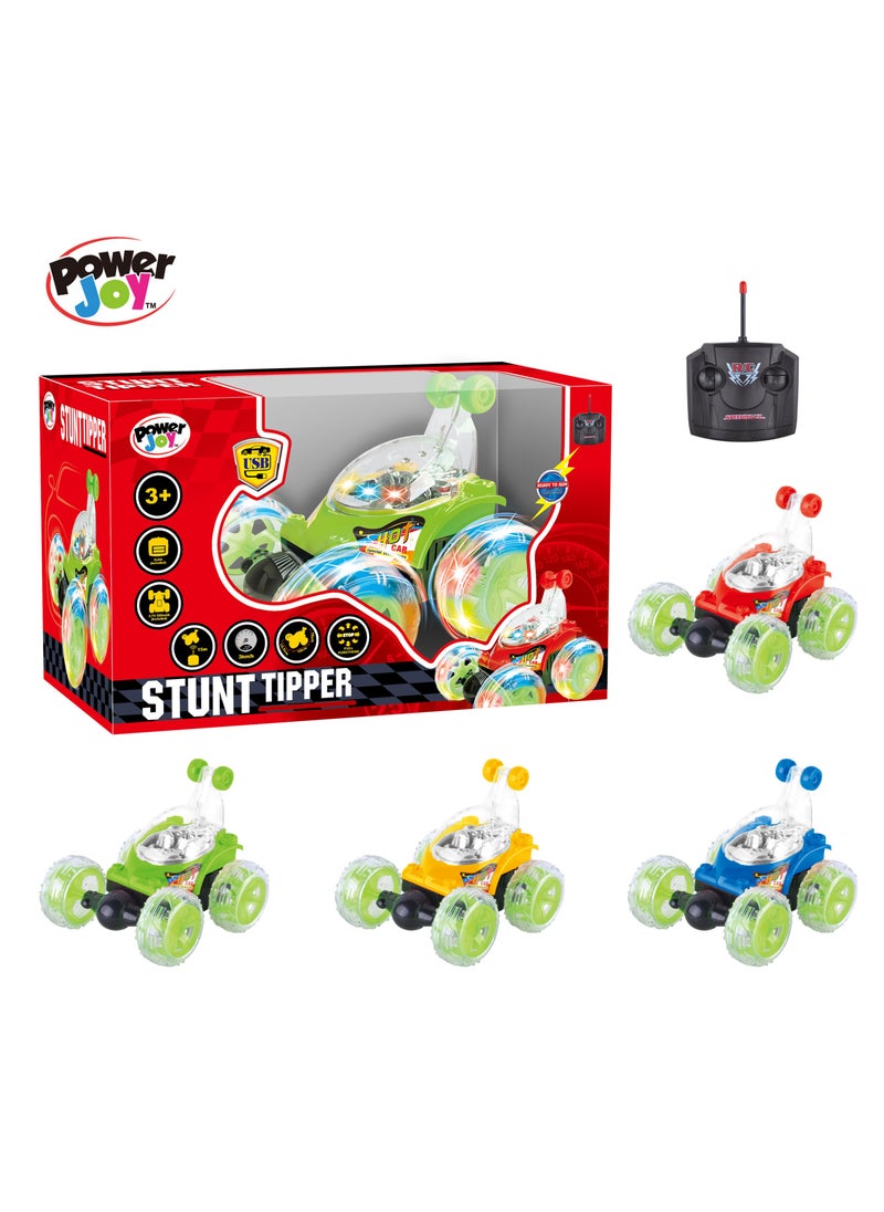 Power Joy Power Joy Remote Control Stunt Tipper Car Light & Music, Assorted 1 Piece (Style & Color May Vary) | 360 Degree Flipping Car | Toy Vehicle | Gift for Kids and Adults  - Image 1