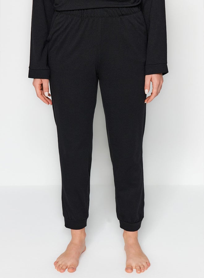 trendyol Pajama Pants - Black - Solid Color  - Image 5