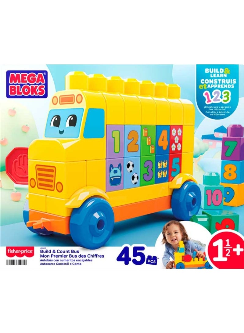 Mega Bloks Build & Count Bus Block Toy - Image 1