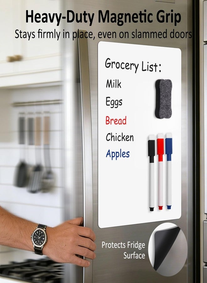 Warasee Magnetic Whiteboard for Fridge 12" x 8": Small Dry Erase Board Sheet for Kitchen Refrigerator as Weekly Menu Planner with Strong Magnet Backing - Flat Ships - Image 4
