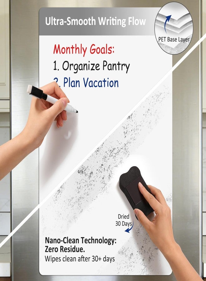 Warasee Magnetic Whiteboard for Fridge 12" x 8": Small Dry Erase Board Sheet for Kitchen Refrigerator as Weekly Menu Planner with Strong Magnet Backing - Flat Ships - Image 5