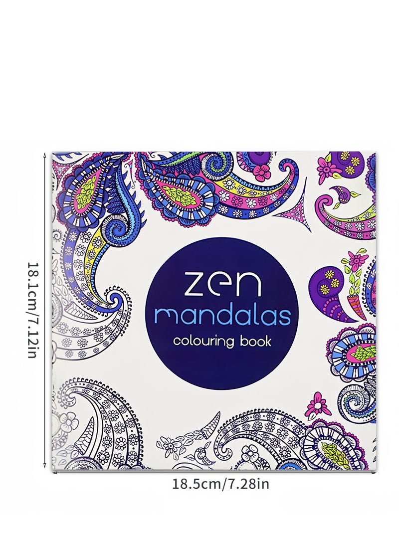 24-Pages Zen Mandalas Colouring Book Multicolour - Image 4