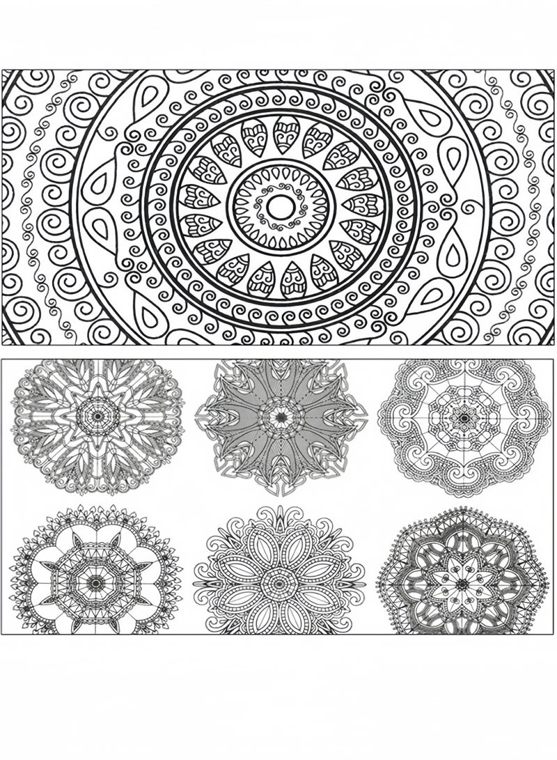 24-Pages Zen Mandalas Colouring Book Multicolour - Image 3