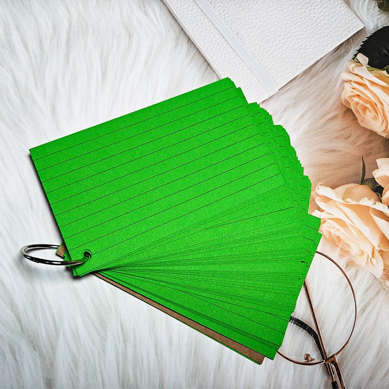 Generic Index Ringed Mini Notepad with Lined Pages Green 