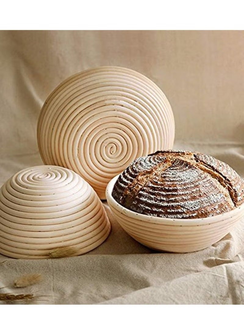 2 Set 9 Inch Proofing Baskets Bread Basket +Bread Lame +Dough Scraper+ Linen Liner Cloth for Professional Home Bakers  - Image 3