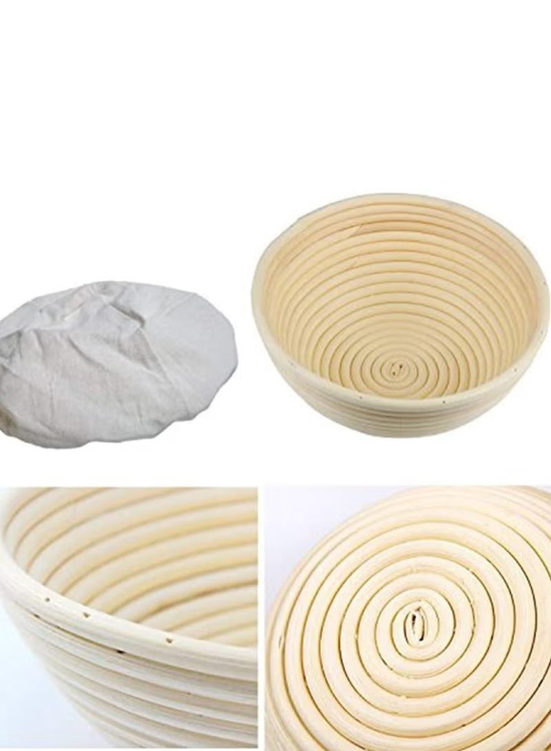 2 Set 9 Inch Proofing Baskets Bread Basket +Bread Lame +Dough Scraper+ Linen Liner Cloth for Professional Home Bakers  - Image 4