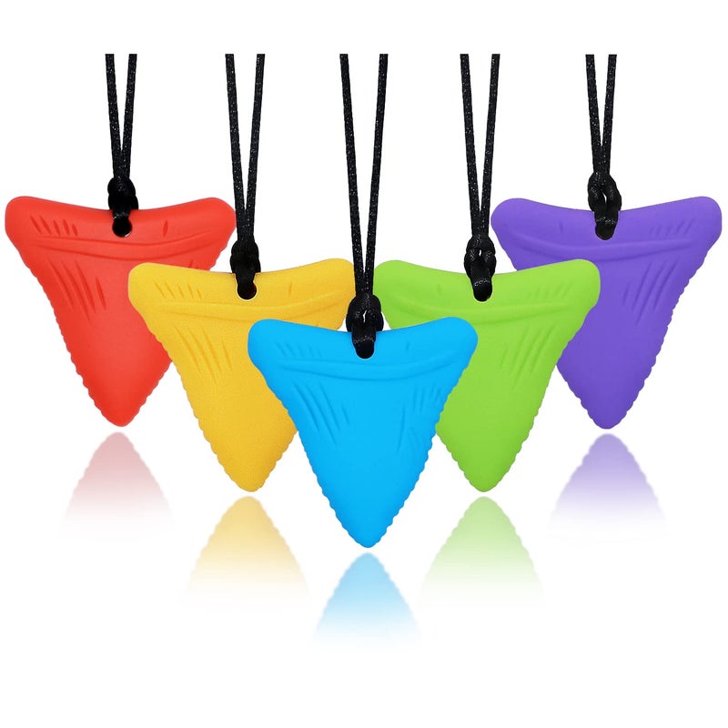 Chew Necklace for Kids Adults Silicone Chew Toys for Kids Boys Girls with Anxiety Autism ADHD SPD Needs Autism Sensory Necklaces for Chewing 5 Pack