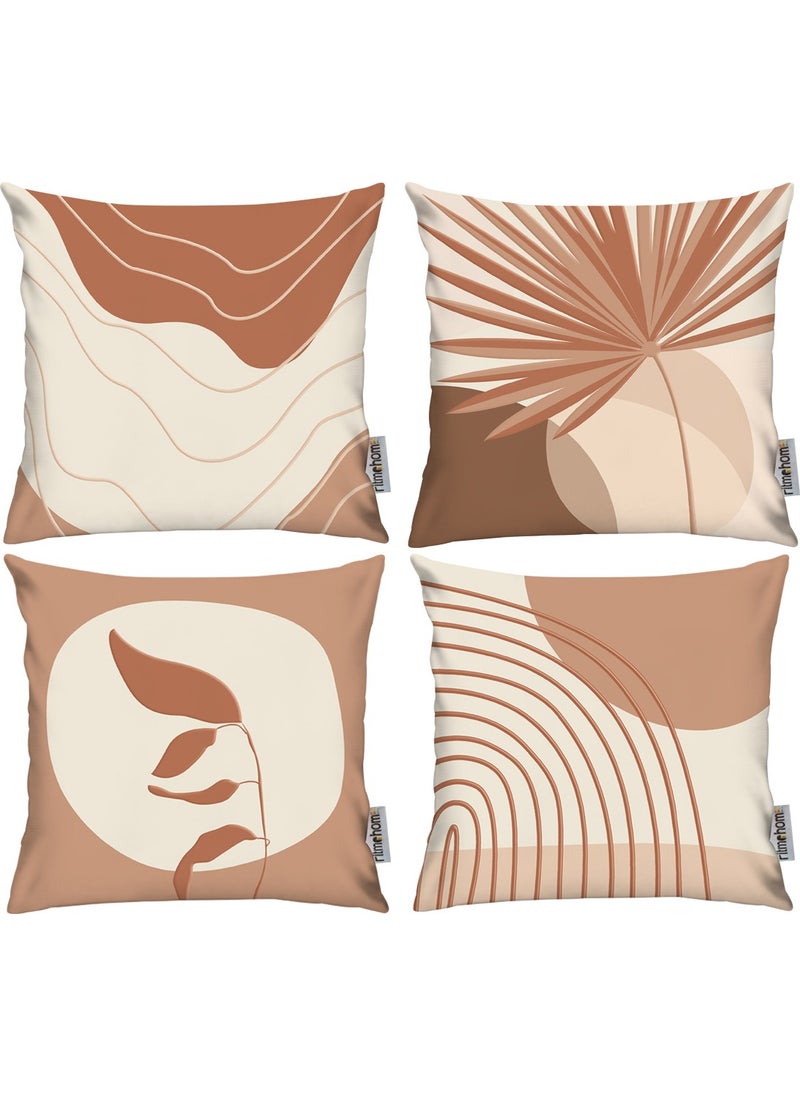 Ritmo Home Scandinavian Bohemian 4-Piece Throw Pillow Case 