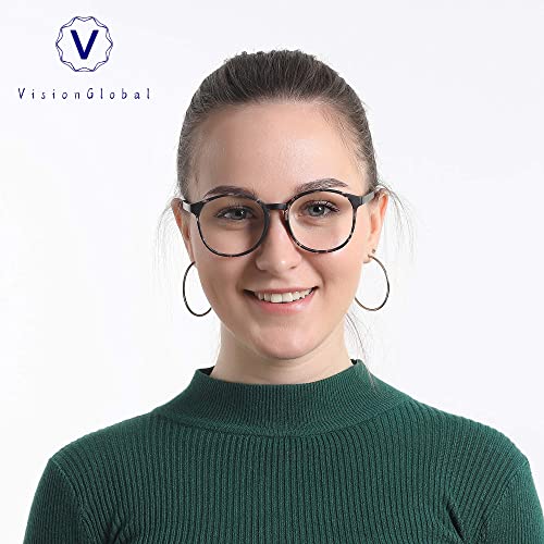 VisionGlobal Blue Light Blocking Glasses for Women/Men, Anti Eyestrain, Computer Reading, TV Glasses, Stylish Oval Frame, Anti Glare(Gray,No Magnification) - Image 5