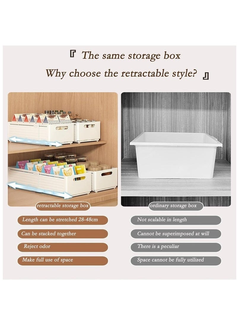 MIXDE 3 Pack Adjustable Expandable Large Capacity Plastic Drawer Organizer, Stackable Storage Box, Drawer Organizers Box, Wardrobe Clothes Organizers Bins, Kitchen Home Desktop Storage Box - Image 5