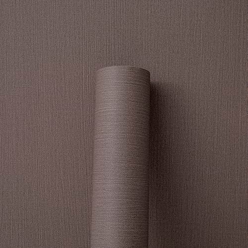 LVSHI 24"x393" Brown Grasscloth Peel and Stick Fabric Textured Contact Paper Linen Wallpaper Vintage Matte Frosted Waterproof Luxury Wallpaper for Bedroom Bathroom Kitchen (Dark Brown) - Image 5