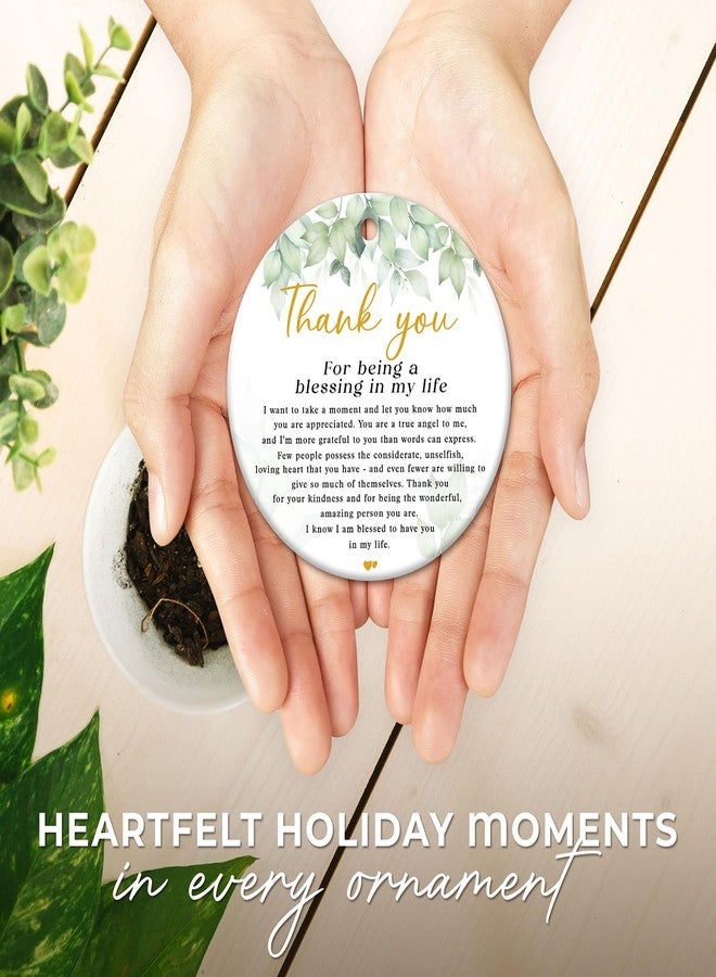 ZAGKOO Thank You Gifts for Women Men - Boss Gifts for Her Him - Appreciation Gifts for Coworker Teacher Nurse Mom Friend - Meaningful Gifts for Women - Being A Blessing Ceramic Ornament Christmas 2024 - Image 3