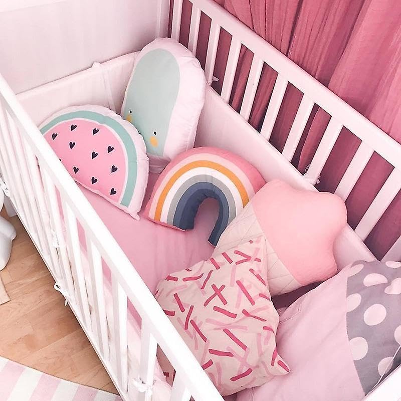 Peach Cuddle Cute Rainbow Shaped Velvet Fluffy Cushion for Kids Room, Living Room, Bedroom, Luxury Furnishing, Throw Pillow (16x18 inch, Blue) Rainbow Cushion - Image 4