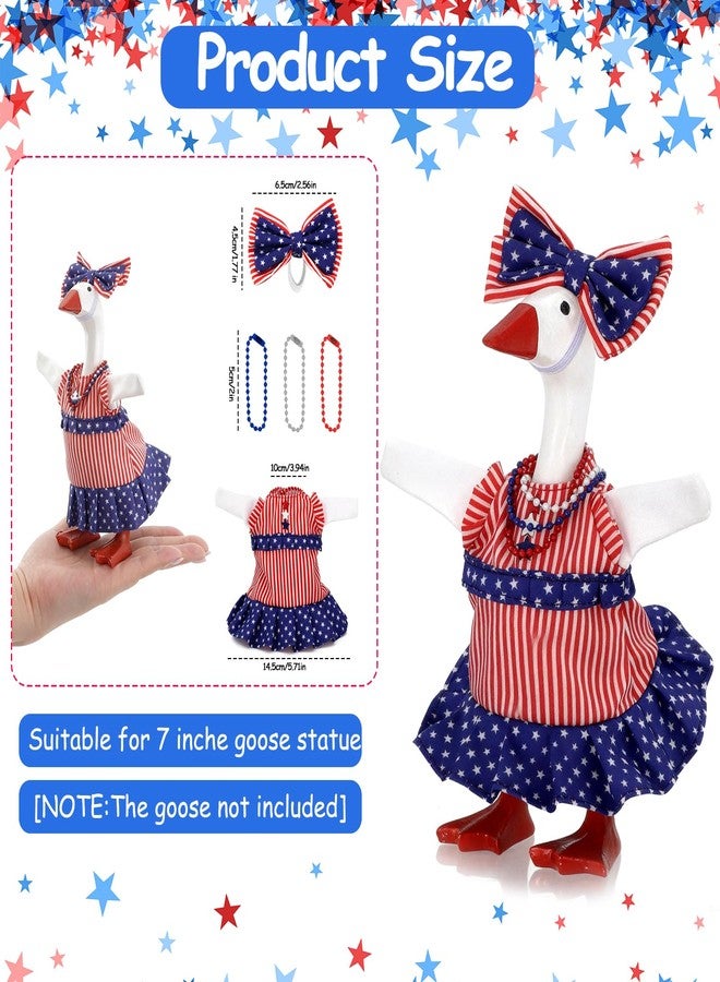 YGEINIT 7 Inch Desk Goose Outfits,4th of July Desk Goose Clothes Accessories,Independence Day Patriotic Decor for Desktop Goose Statues Office and Home Table,4th of July Gifts - Image 2