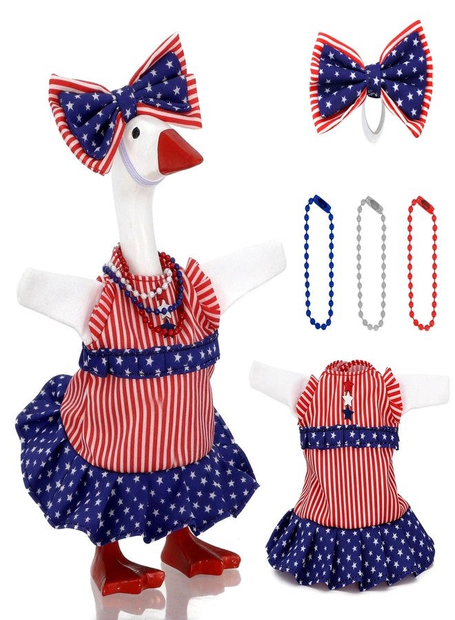 YGEINIT 7 Inch Desk Goose Outfits,4th of July Desk Goose Clothes Accessories,Independence Day Patriotic Decor for Desktop Goose Statues Office and Home Table,4th of July Gifts - Image 1