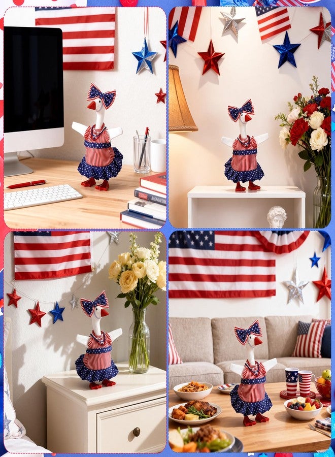 YGEINIT 7 Inch Desk Goose Outfits,4th of July Desk Goose Clothes Accessories,Independence Day Patriotic Decor for Desktop Goose Statues Office and Home Table,4th of July Gifts - Image 5