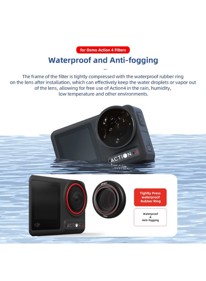 aMagisn فلتر عدسة UV لـ DJI Osmo Action 5Pro/4 – فلتر زجاجي متعدد الطبقات مقاوم للماء والضباب، بسمك 1.5 مم وإطار ألمنيوم، مضاد للانعكاس بدون زوايا مظلمة – فلتر قوي لكاميرات الحركة - Image 5