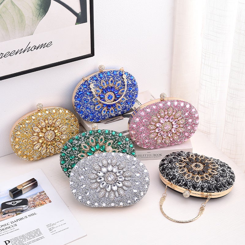 Explosions Sunflower Evening Bag Fashion Banquet Clutch Bag Dress Evening Bag Diamond-Studded Bag Party Bag - Image 3