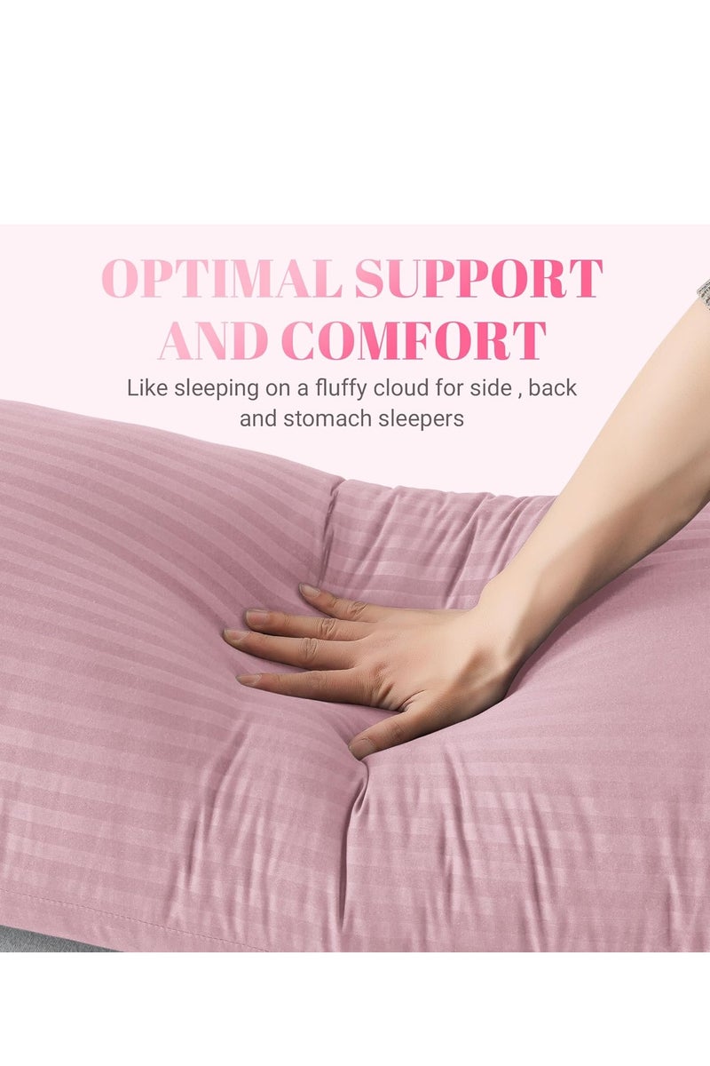 Pioneer Full Body Pillow Insert with Pink Pillowcase - Fluffy Long Bed Pillow for Adults - Firm Large Body Pillow with Washable Cover for Side and Back Sleepers - 20x54 Inch(Pink) - Image 3