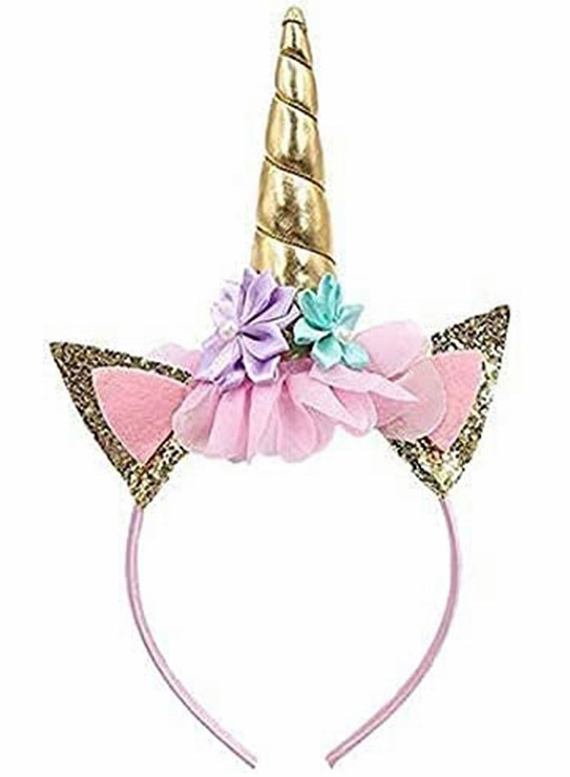 Excefore Unicorn Horn Head Party Kid Headband Fancy Dress Cosplay Decorative Photography Props for Kids, 5 Pack - Image 2