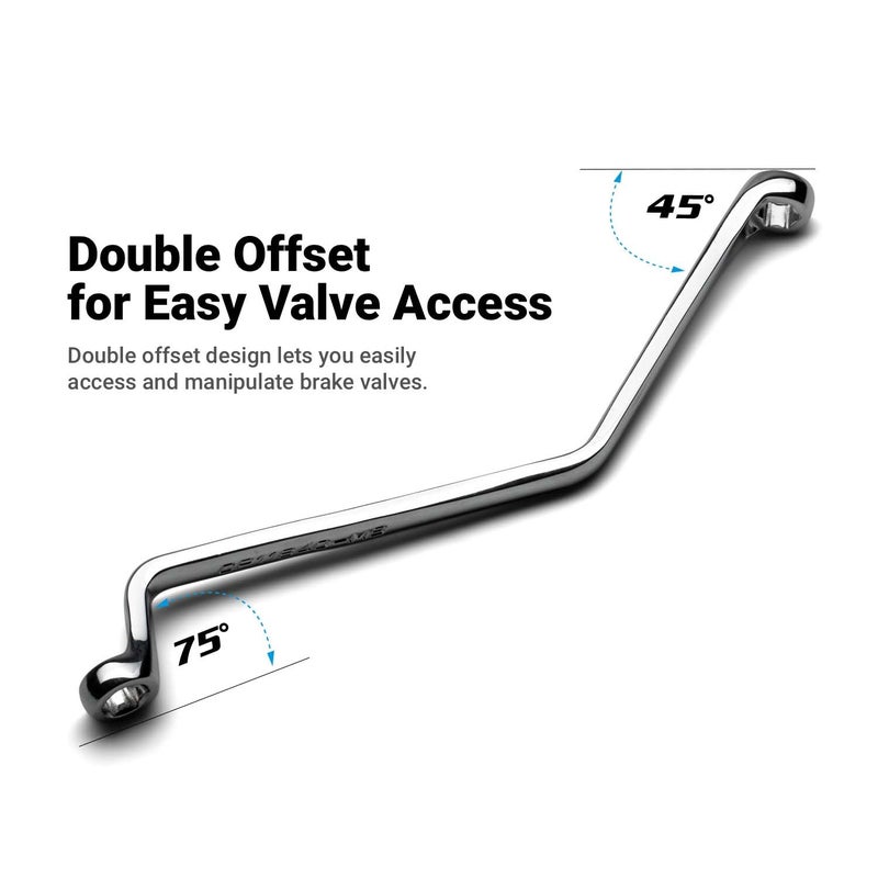 Capri Tools Brake Bleeder Wrench Set, Angled Double Box End, 7 to 11 mm, 5-Piece, Metric - Image 2