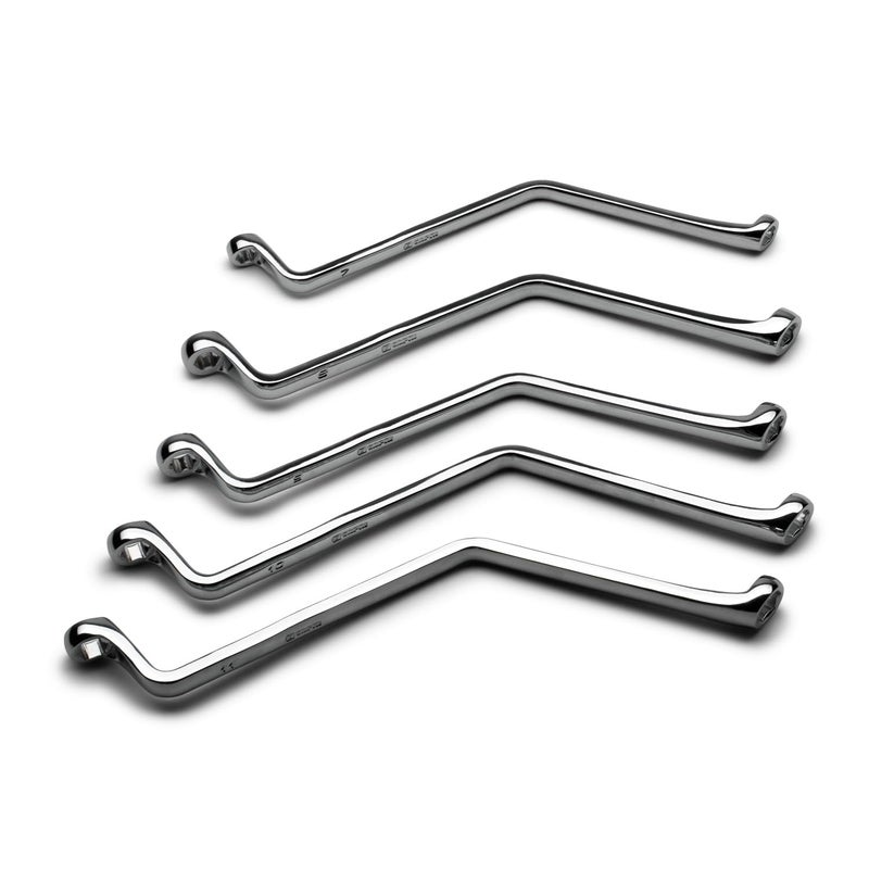 Capri Tools Brake Bleeder Wrench Set, Angled Double Box End, 7 to 11 mm, 5-Piece, Metric - Image 1