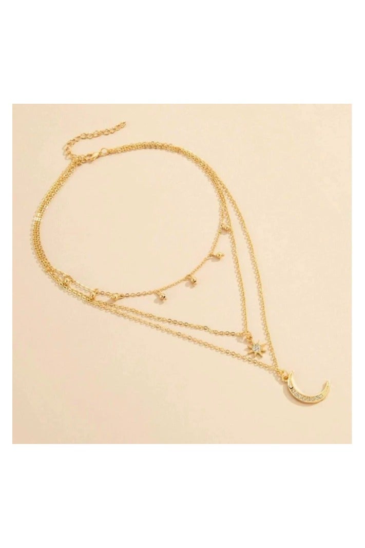 Goolsky Trending Metal Crescent Moon & Star Necklace with Rhinestones – Women’s Bell Charm Pendant Jewelry, Sparkling - Image 2