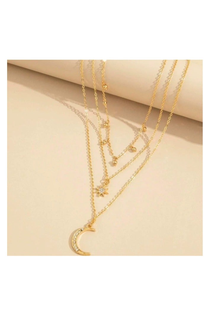 Goolsky Trending Metal Crescent Moon & Star Necklace with Rhinestones – Women’s Bell Charm Pendant Jewelry, Sparkling - Image 5