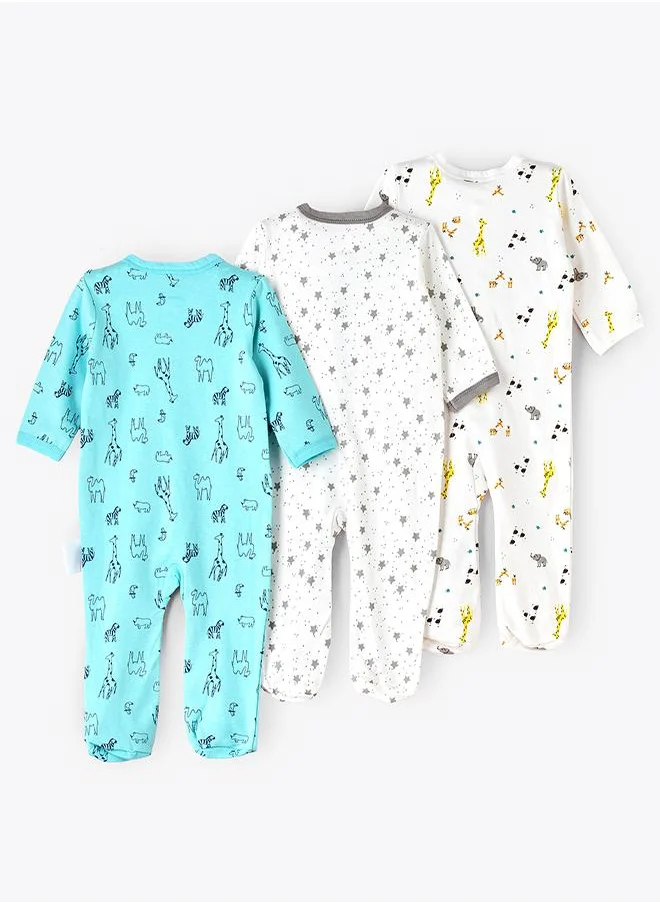 babyqlo Safari Animal Adventure Romper Set of 3
