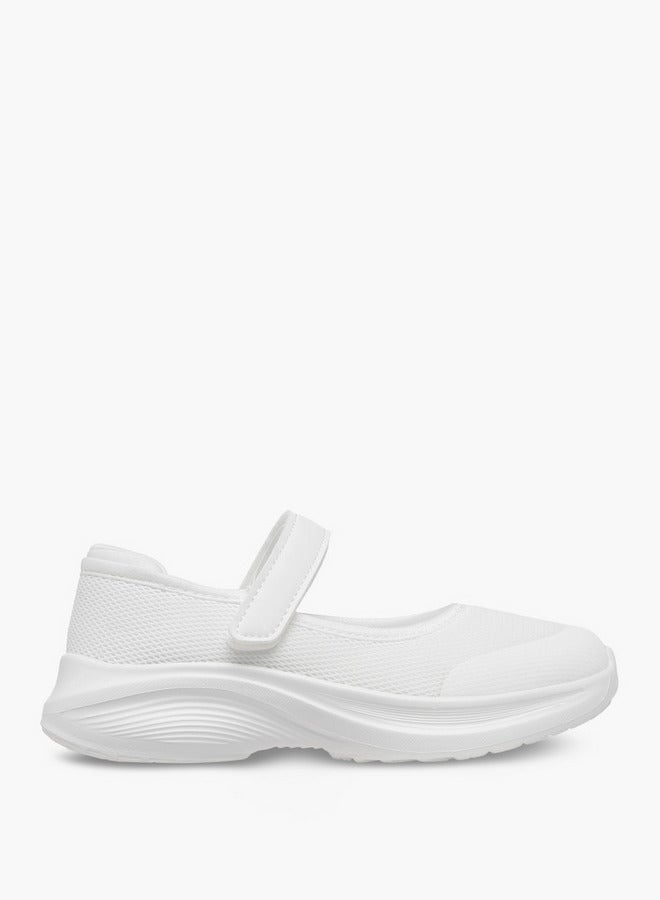 Dash Girls Textured School Shoes with Hook and Loop Closure  - Image 4