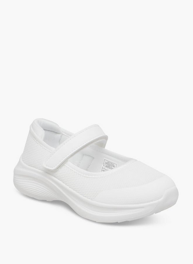 Dash Girls Textured School Shoes with Hook and Loop Closure  - Image 2
