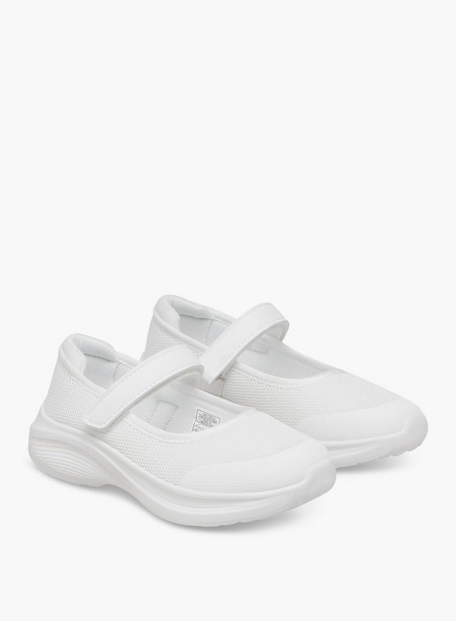 Dash Girls Textured School Shoes with Hook and Loop Closure  - Image 1
