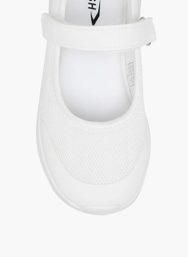 Dash Girls Textured School Shoes with Hook and Loop Closure