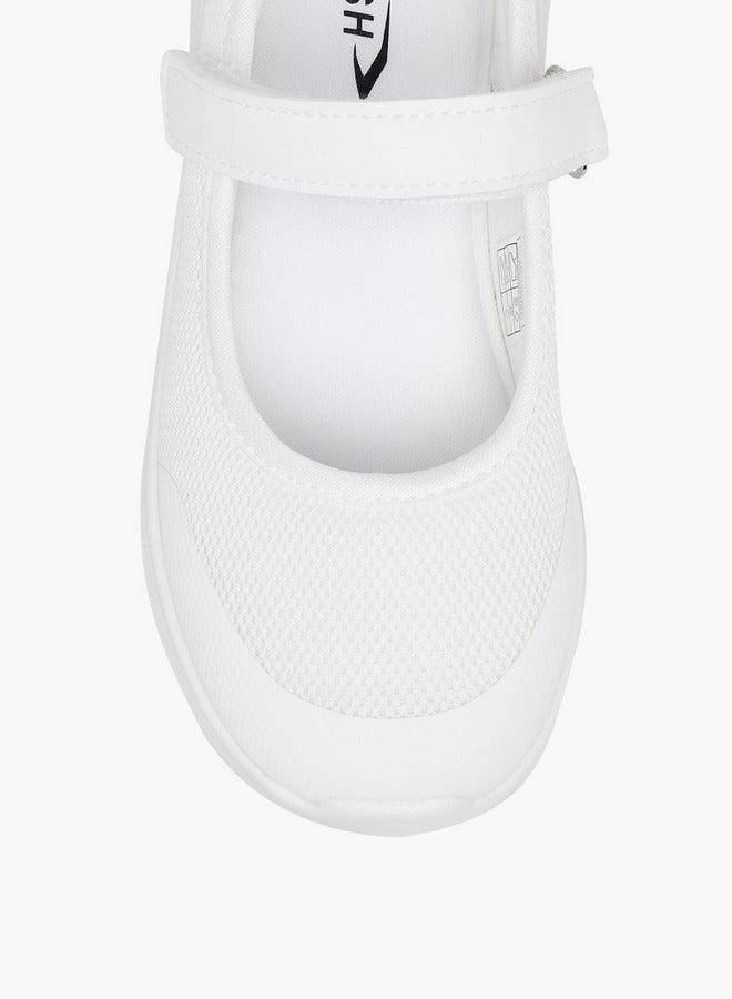 Dash Girls Textured School Shoes with Hook and Loop Closure - Image 3